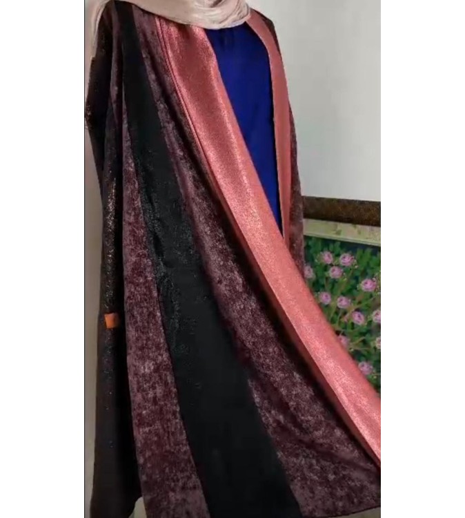 Rethread Rose Gold Patterns Abaya Peach
