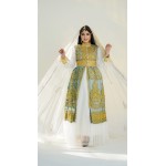 Royal Rovan Bahraini Fustan Green with Gold Embroidery