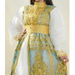 Royal Rovan Bahraini Fustan Green with Gold Embroidery