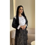 Siksilk Black and White Jacket Abaya