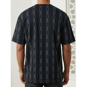 Good For Nothing Men's Pinstripe Oversized T-Shirt – Black & White