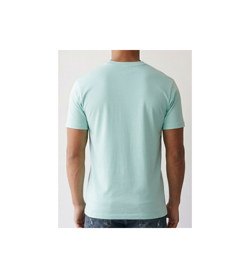 SikSilk Men's Embroidered Core T-Shirt – Mint Green