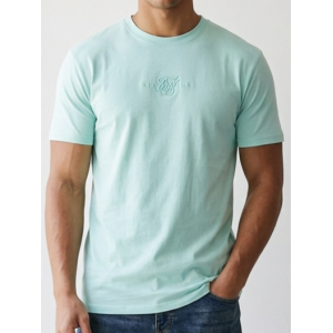 SikSilk Men's Embroidered Core T-Shirt – Mint Green