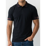 SikSilk Men's Tipped Rib Polo Shirt – Navy Blue