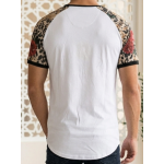 SikSilk Men's Baroque Leopard Raglan T-Shirt – White Multi