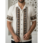 Good For Nothing Baroque Border Resort Shirt (Off-White)