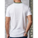 SIKSILK Neon Trim Curved Hem Tee (White)