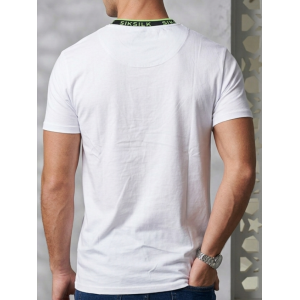 SIKSILK Neon Trim Curved Hem Tee (White)