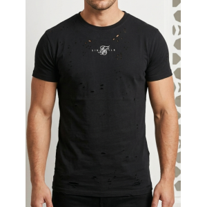 SikSilk Men’s Distressed Logo T-Shirt