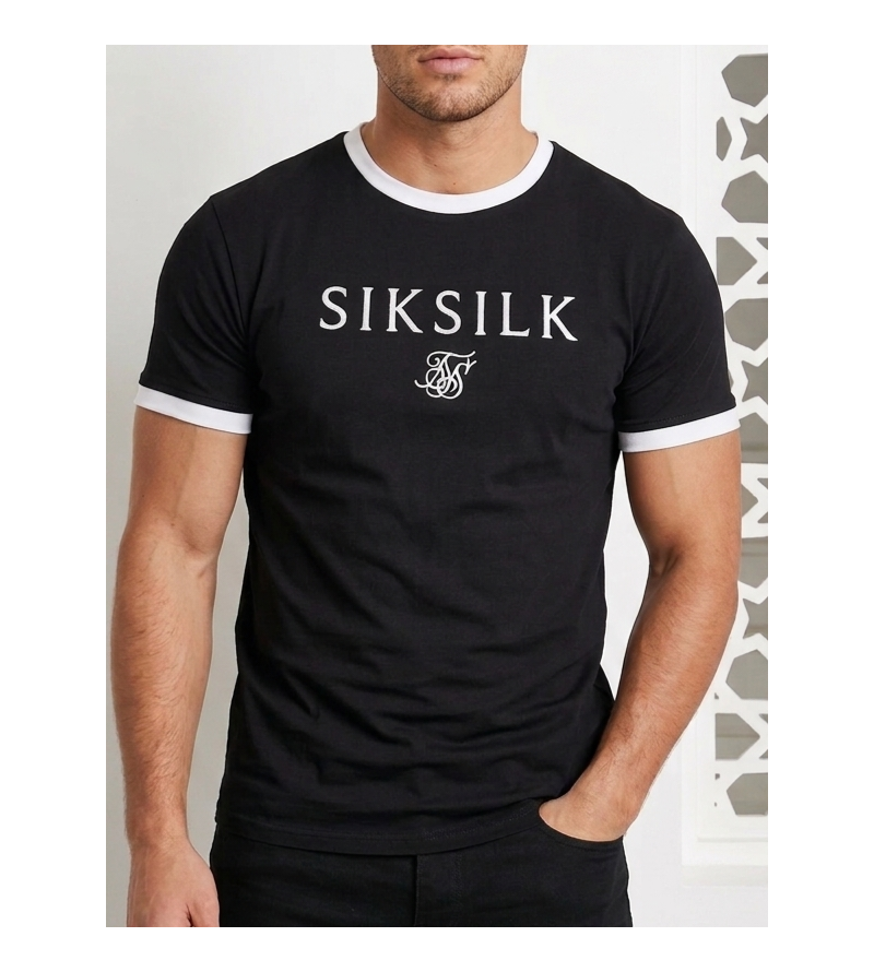 SikSilk Men’s Ringer Graphic T-Shirt