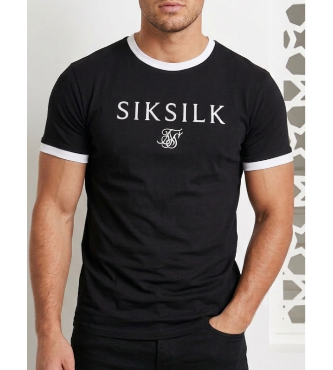 SikSilk Men’s Ringer Graphic T-Shirt