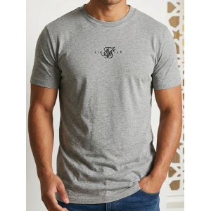 SikSilk Men’s Linear Script Logo T-Shirt