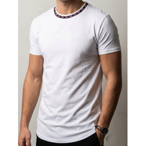 SikSilk Signia Tape Crew Neck Tee – White
