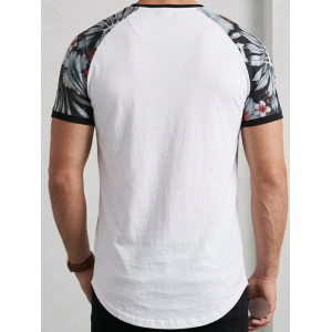 SikSilk Floral Raglan Curved Hem Tee
