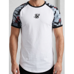 SikSilk Floral Raglan Curved Hem Tee
