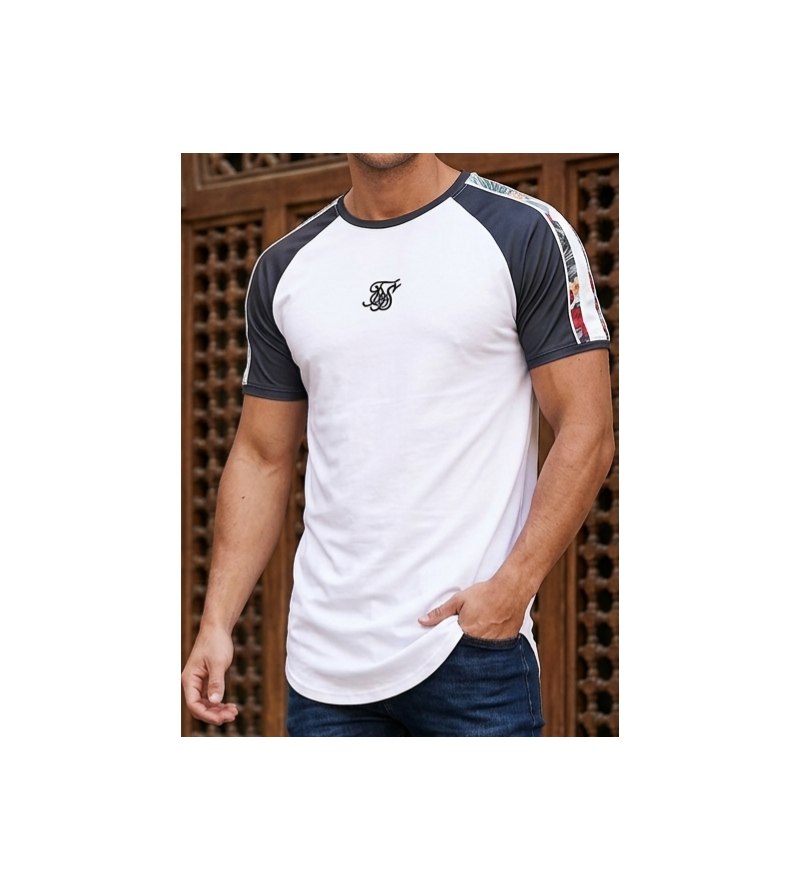 SikSilk Curved Hem Raglan Tee