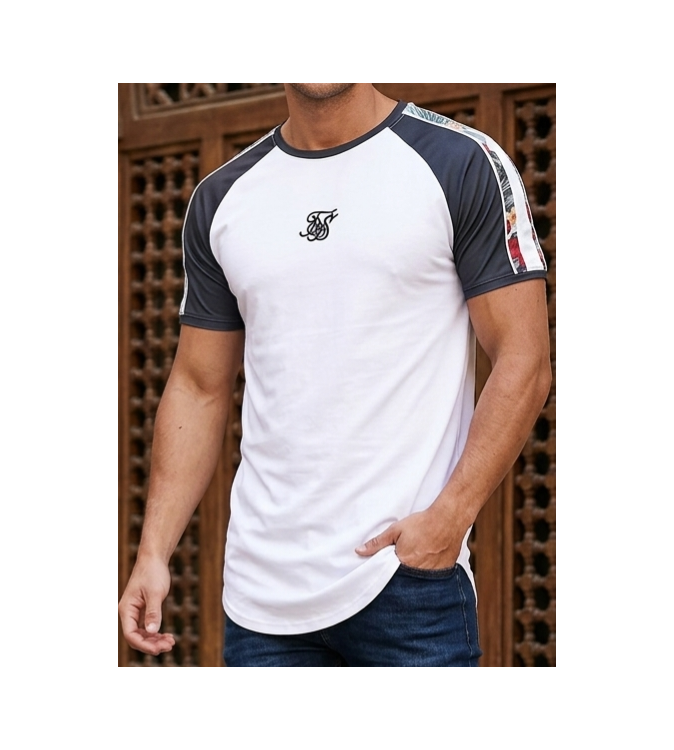 SikSilk Curved Hem Raglan Tee
