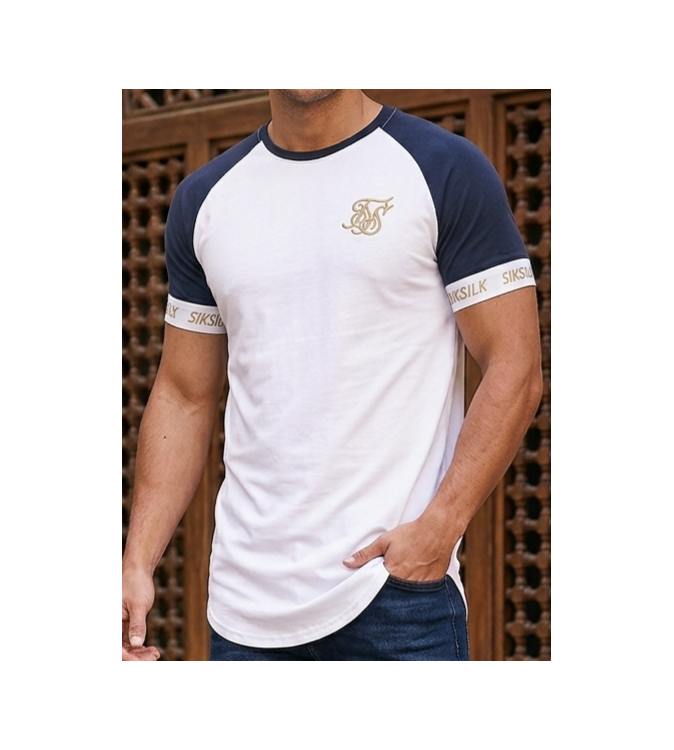 SikSilk Raglan Logo Tape Tee