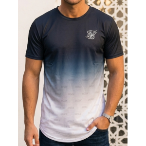 SikSilk Gradient Monogram Fade Tee