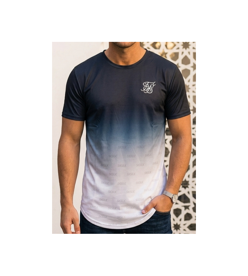 SikSilk Gradient Monogram Fade Tee