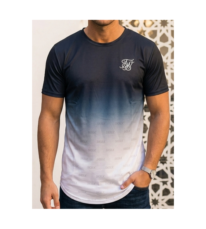 SikSilk Gradient Monogram Fade Tee