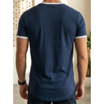 SikSilk Men's Navy Contrast Tape T-Shirt