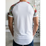 SikSilk Men's White Tropical Sleeve T-Shirt