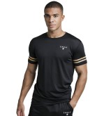 Sik Silk Mesh Bound Gym Tee – Black & Gold
