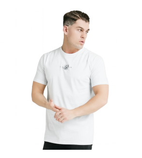 Siksilk Square Hem Standard Centre Logo T-Shirt - White