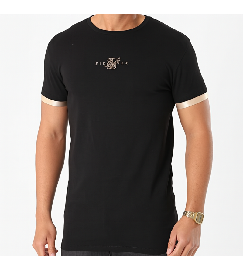 Siksilk Tee Shirt Inset Cuff Gym