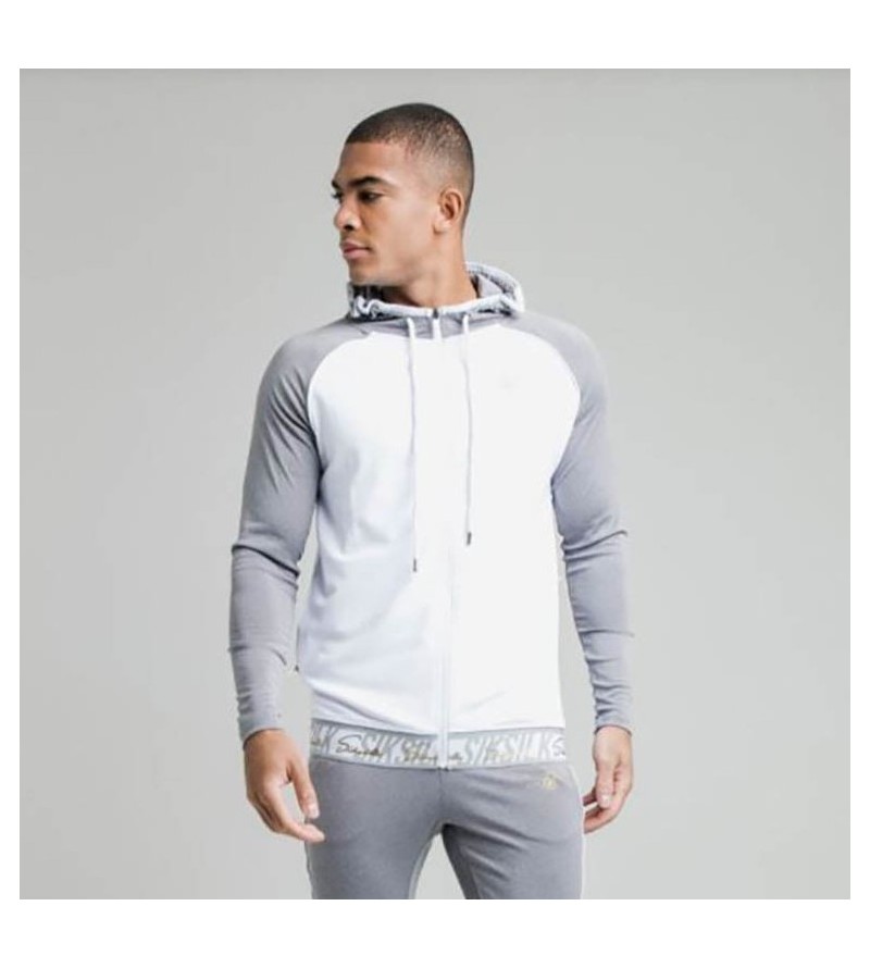 SikSilk Tracksuit Hoodie with Gray Sleeves