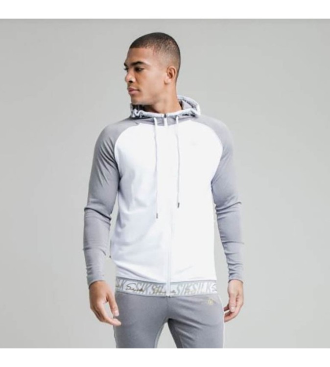 SikSilk Tracksuit Hoodie with Gray Sleeves