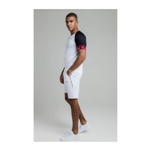 SikSilk Scope Tape Tech Tee SS-19162 WHITE/BLACK