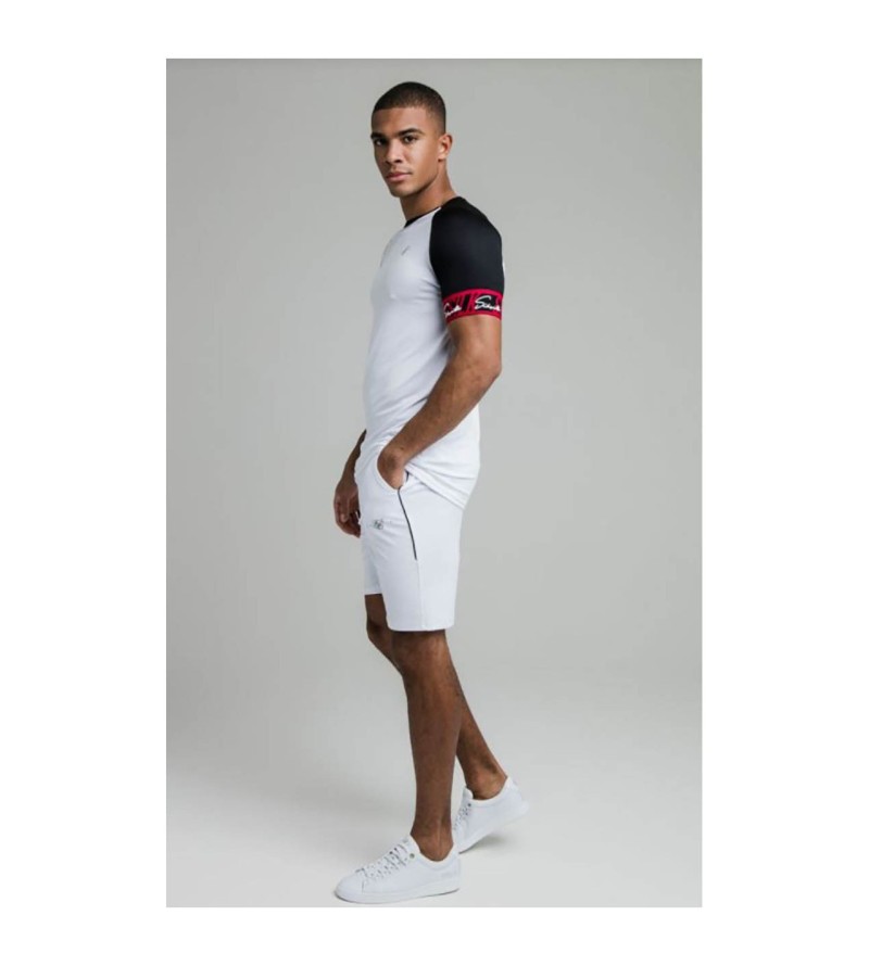 SikSilk Scope Tape Tech Tee SS-19162 WHITE/BLACK