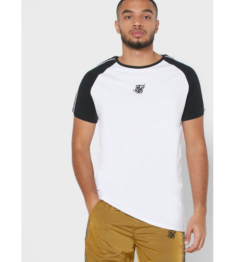Siksilk Raglan Straight Hem Taped Gym Tee